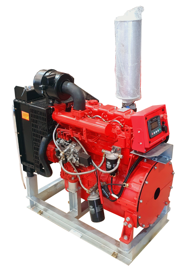 Legend 4110ZLD 4 Cylinder Turbo-Intercooled Water Cooled Diesel Engine (80kW @ 1500 RPM) Supplied on Galvanised Sub-Frame with SmartGen Electrionic Engine Controller & Protection Panel, with 42mm Stub Shaft