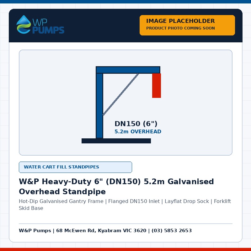 W&P Heavy-Duty 6-inch (DN150) 5.2m Galvanised Overhead Standpipe - Image Placeholder