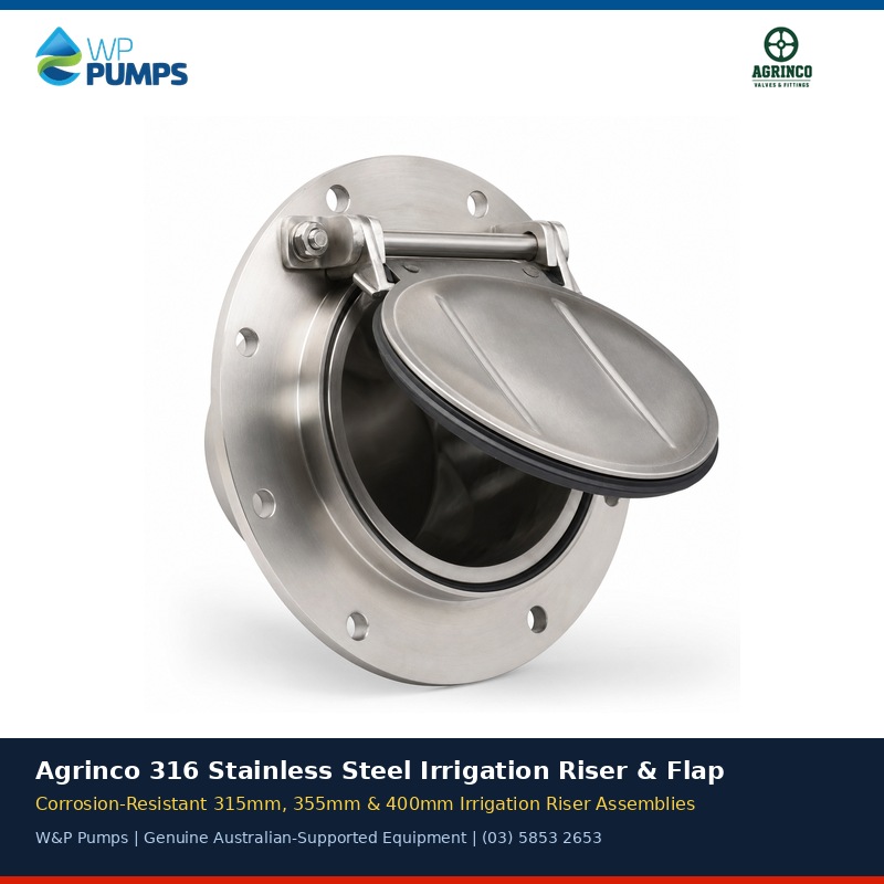 Agrinco 316 Stainless Steel Irrigation Riser & Flap Valve Assembly