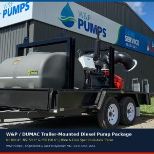 W&P / DUMAC Trailer-Mounted Diesel Standpipe & Dewatering Pump Package