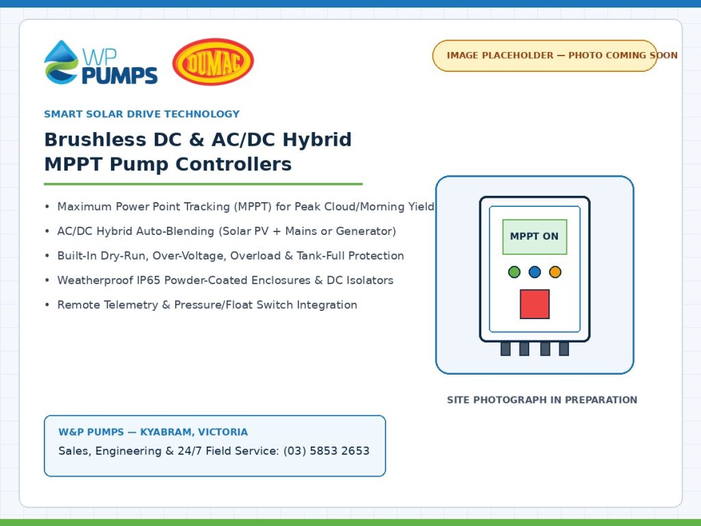Brushless DC & AC/DC Hybrid MPPT Pump Controllers — Image Placeholder